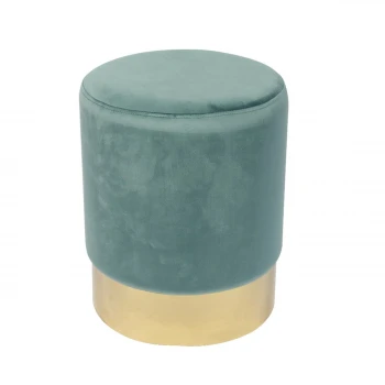 SOL Stool Gold Chrome/Fabric Pale Green Velure