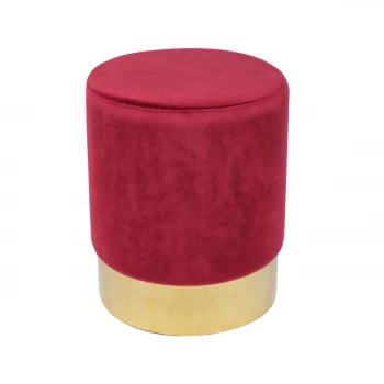 SOL Stool Gold Chrome/Fabric Red Velure