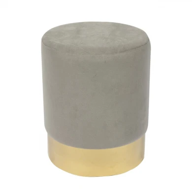 SOL Stool Gold Chrome/Fabric Grey Velure