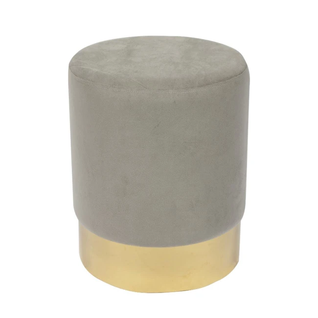 SOL Stool Gold Chrome/Fabric Grey Velure