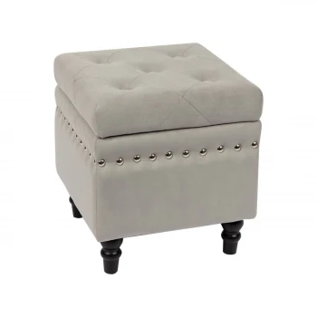 LOKO Storage Stool Black/Fabric Grey Velure