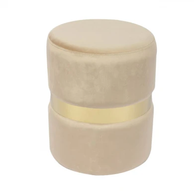 TOMMY Stool Gold/Fabric Beige Velure