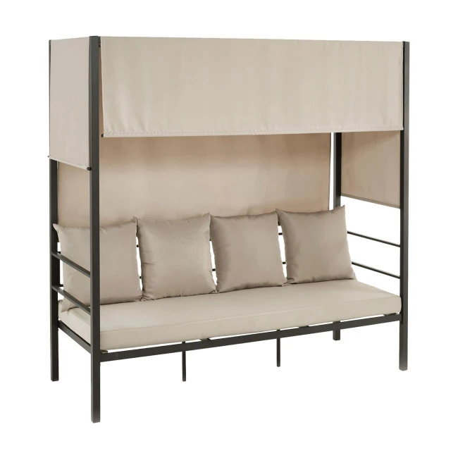 SKY Lounge Day Bed Steel Anthracite/Fabric Cream