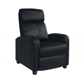 Πολυθρόνα relax Porter με επένδυση από ύφασμα velure σε χρώμα μαύρο 68x86x99εκ