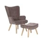ALMA Set Armchair & Stool, Brown Velure (K/D)