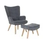 ALMA Set Armchair & Stool, Grey Velure (K/D)