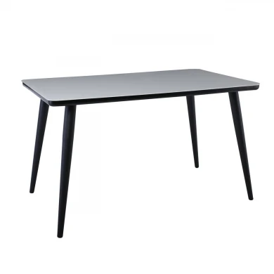 Union Τραπέζι 120X70Cm Βαφή Μαύρη/γυαλί Άσπρο