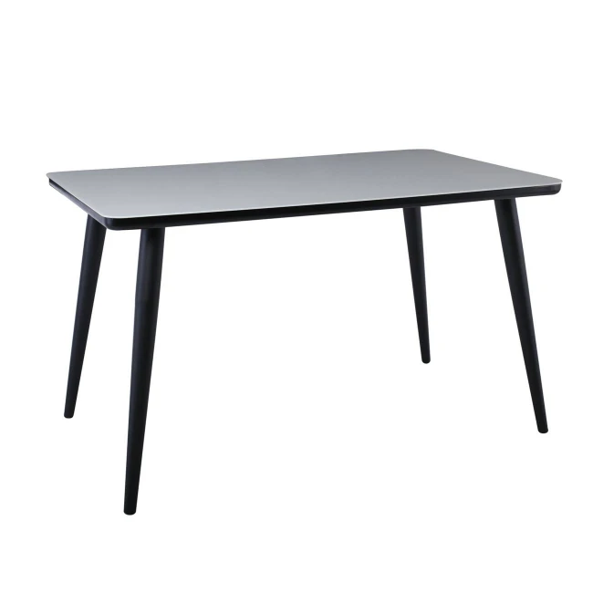 Union Τραπέζι 120X70Cm Βαφή Μαύρη/γυαλί Άσπρο