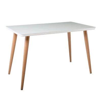 Union Τραπέζι 120X70Cm Βαφή Φυσικό/γυαλί Άσπρο