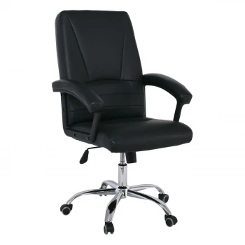 Manager armchair with Pu in black color 67x69x108/116cm.