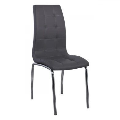 MELVA Chair Chrome, PU Grey