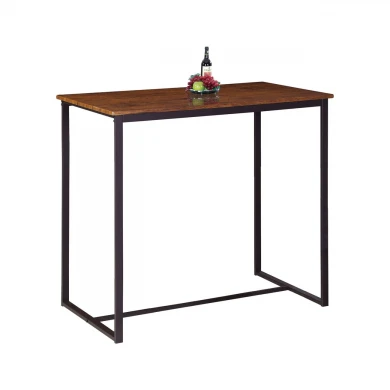 HENRY Τραπέζι BAR 100x60cm Μεταλ.Σκ.Καφέ/Καρυδί