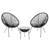 Καθιστικό κήπου ACAPULCO SET από rattan σε χρώμα μαύρο 73x76x89εκ. 