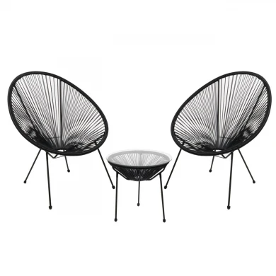 Καθιστικό κήπου ACAPULCO SET από rattan σε χρώμα μαύρο 73x76x89εκ. 