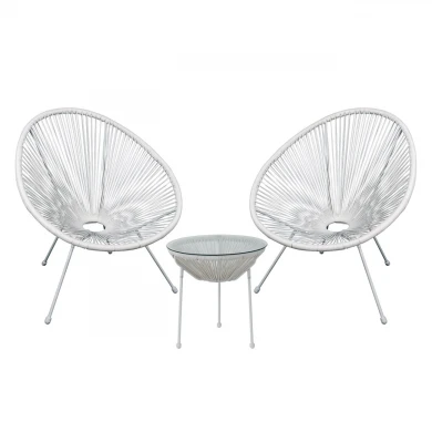 Καθιστικό κήπου ACAPULCO SET από rattan σε χρώμα λευκό 73x76x89εκ. 