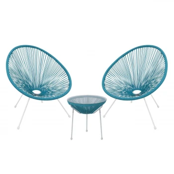 Καθιστικό κήπου ACAPULCO SET από rattan σε χρώμα μπλε 73x76x89εκ. 