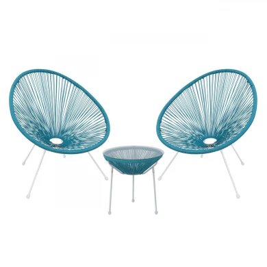Καθιστικό κήπου ACAPULCO SET από rattan σε χρώμα μπλε 73x76x89εκ. 