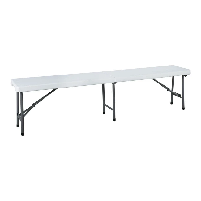 BLOW Folding-in-half Hdpe Folding Bench White 183x30x44cm