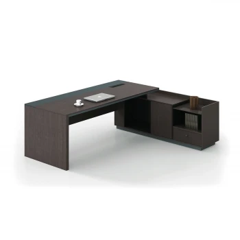 ADVANCE Desk Right 180x160cm Dark Walnut/Grey