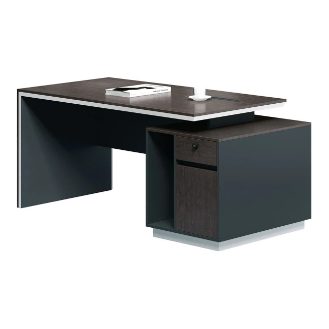 ADVANCE Desk 180x80 Dark Walnut/Grey