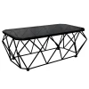 ACTON Coffee Table 123x63 Metal Black/Glass Smoke