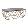 ACTON Coffee Table 123x63 Metal Gold/Glass