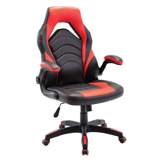 Καρέκλα Gaming από τεχνόδερμα Pu σε χρώμα μαύρο/κόκκινο 71x67x115/127εκ.