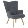 Πολυθρόνα ALMA από ύφασμα Velure σε χρώμα γκρι 69x76x97εκ.