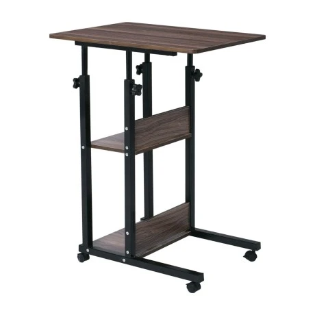 LIFT Side Table 60x40x68/85cm Steel Black/Dark Walnut