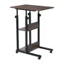 LIFT Side Table 60x40x68/85cm Steel Black/Dark Walnut