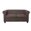 CHESTERFIELD-W  2-Seater Sofa Fabric Antique Brown
