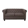 CHESTERFIELD-W  2-Seater Sofa Fabric Antique Brown