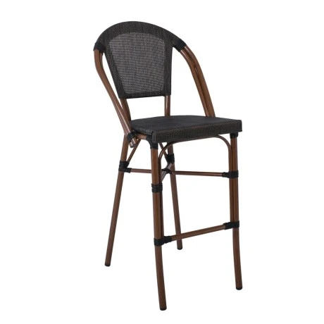 COSTA Barstool Alu Walnut/Textilene mixed Black