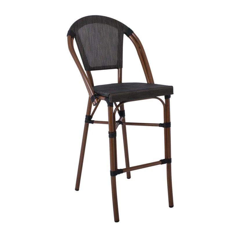 COSTA Barstool Alu Walnut/Textilene mixed Black