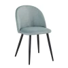 Bella chair with metallic legs in black color and fabric in mixed green color 50x57x81cm.