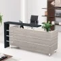 Γραφείο υποδοχής - reception Progress χρώμα ανθρακί - elm 180x75x110εκ.