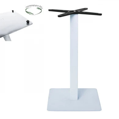 Prato-R table base with regulator in white color 40x40x73cm.