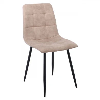 Καρέκλα τραπεζαρίας Lydia ύφασμα suede χρώμα μπεζ 44x55x86εκ.