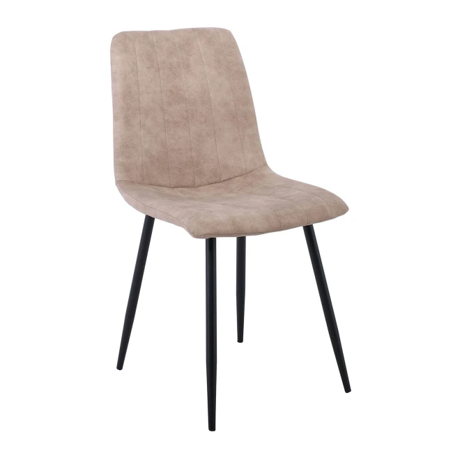 Καρέκλα τραπεζαρίας Aria ύφασμα suede χρώμα μπεζ 44x55x86εκ.