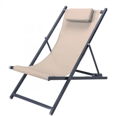 DECK Lounger Steel Anthracite/Textilene Beige