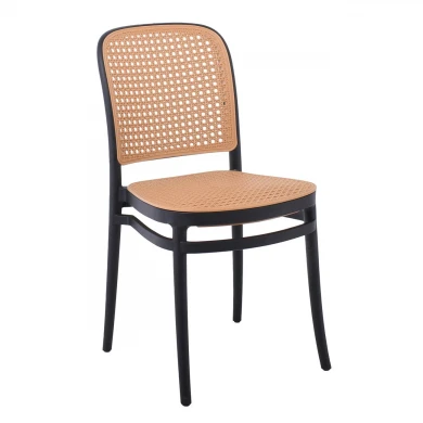 FLORENCE Stacking Chair PP Black/Beige