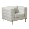 MORRIS Armchair White Teddy Fabric