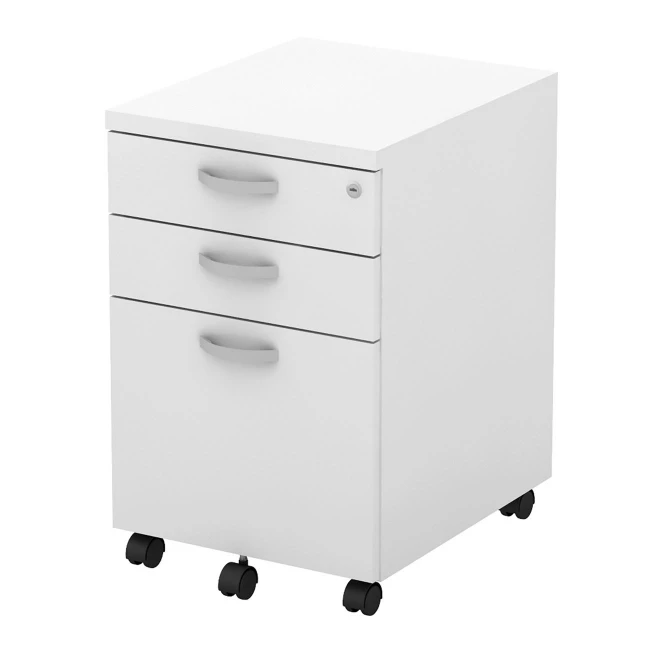 Mobile Pedestal 3-Drawers 40x48x62cm White