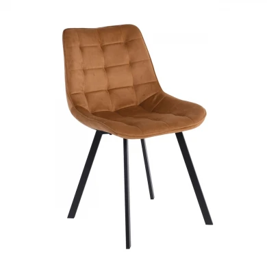 MYRIAM Chair Metal Black/Fabric Velure Camel