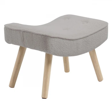 ALMA Stool Natural / Teddy Light Grey Fabric (K/D)