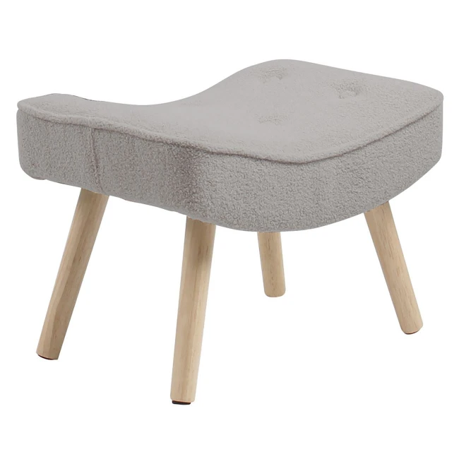 ALMA Stool Natural / Teddy Light Grey Fabric (K/D)