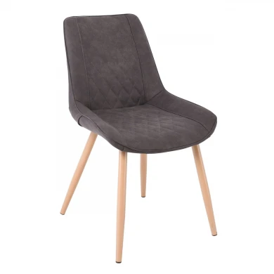 MORGAN Chair Natural Metal Paint/Suede Anthracite Fabric