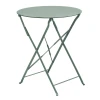 ZAPPEIOU Pantone Folding Table D.60cm Metal Sandy Green 5635C