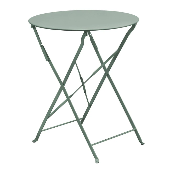 ZAPPEIOU Pantone Folding Table D.60cm Metal Sandy Green 5635C