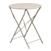 ZAPPEIOU Pantone Folding Table D.60cm Metal Beige 14-1212